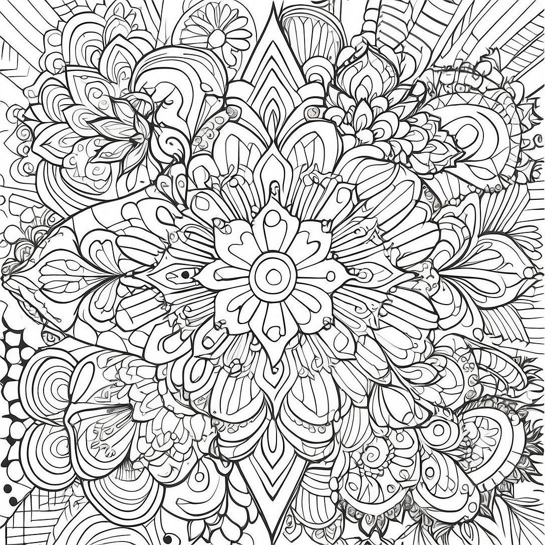 Intricate Kaleidoscope Design Coloring Page | Kaleidoscope coloring page