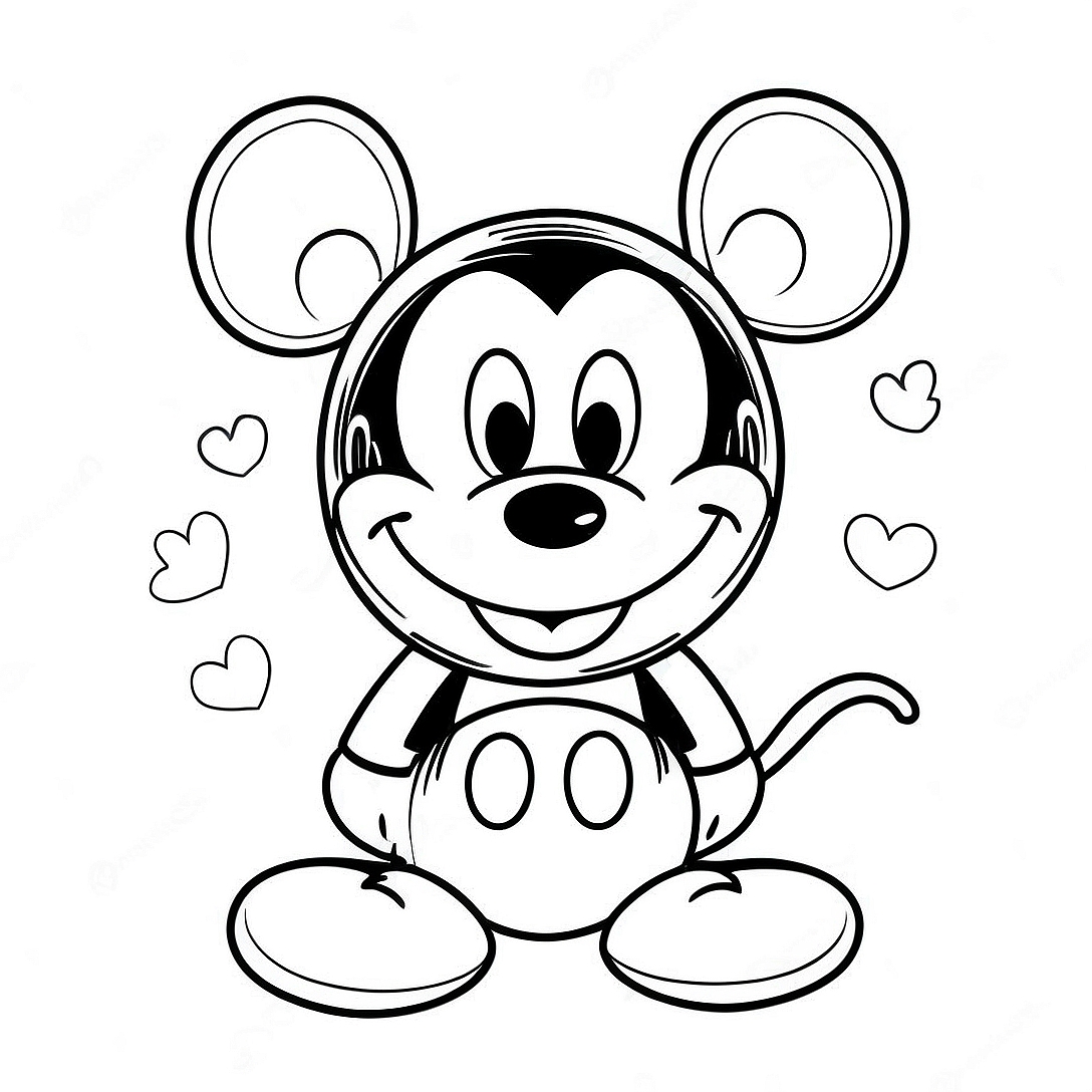 Mickey Mouse Valentine's Day Coloring Page | Mickey Mouse Valentine's Day coloring page