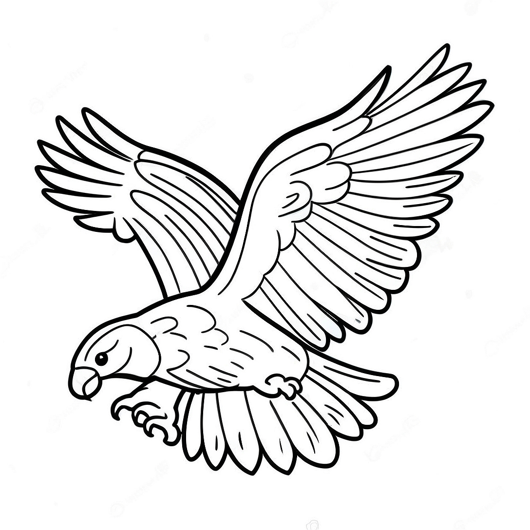 Majestic Peregrine Falcon in Flight Coloring Page | Peregrine Falcon coloring page