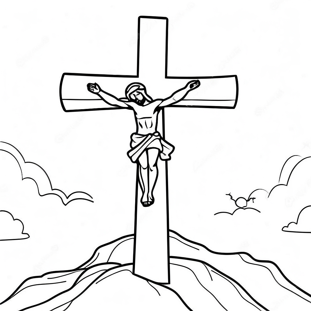 Good Friday Cross Coloring Page | Good Friday coloring page