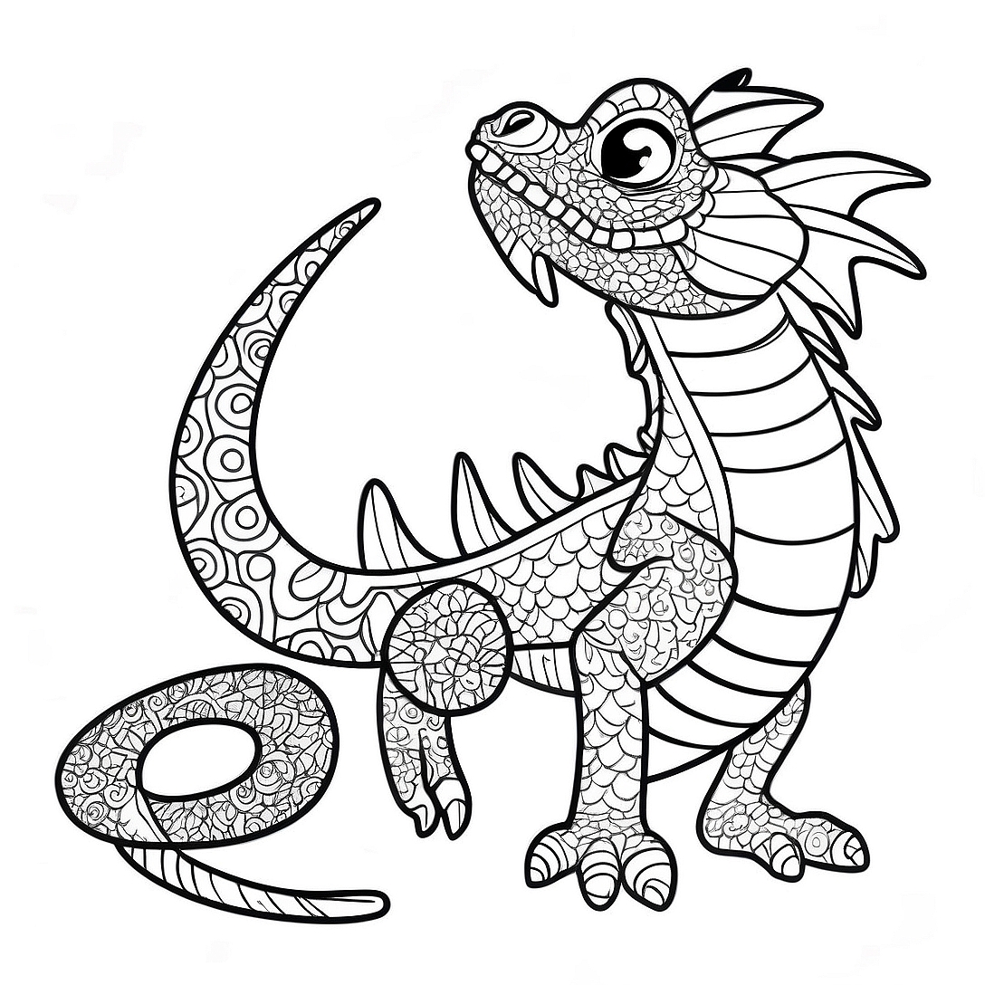 Water Dragon Coloring Page | Water Dragon coloring page