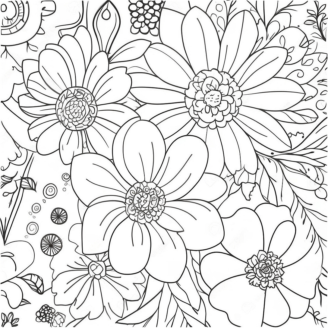 Flower Aesthetic Coloring Page | Flower Aesthetic coloring page