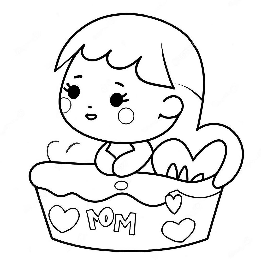 Sweet I Love Mom Coloring Page | I Love Mom coloring page