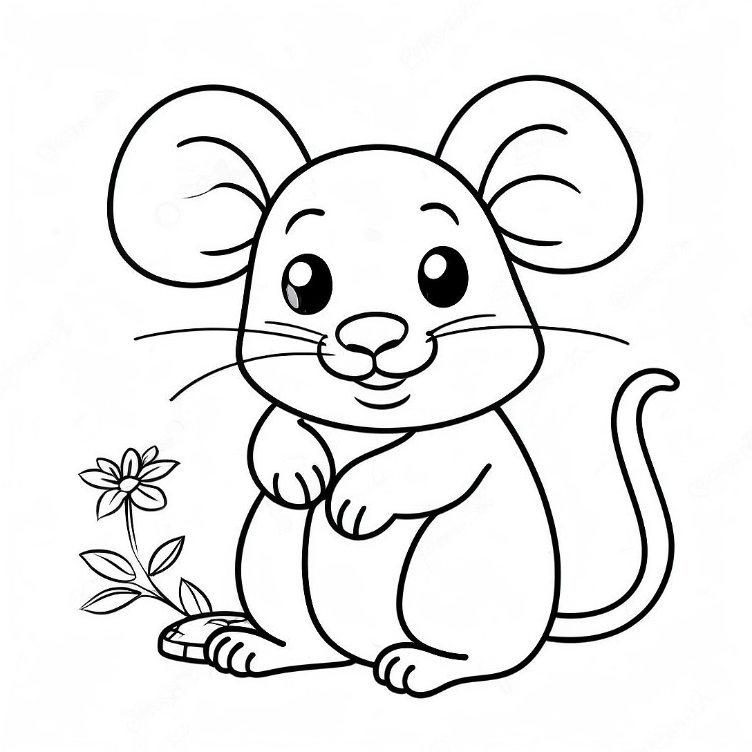 Cute Chinese Zodiac Rat Coloring Page | Chinese Zodiac coloring page