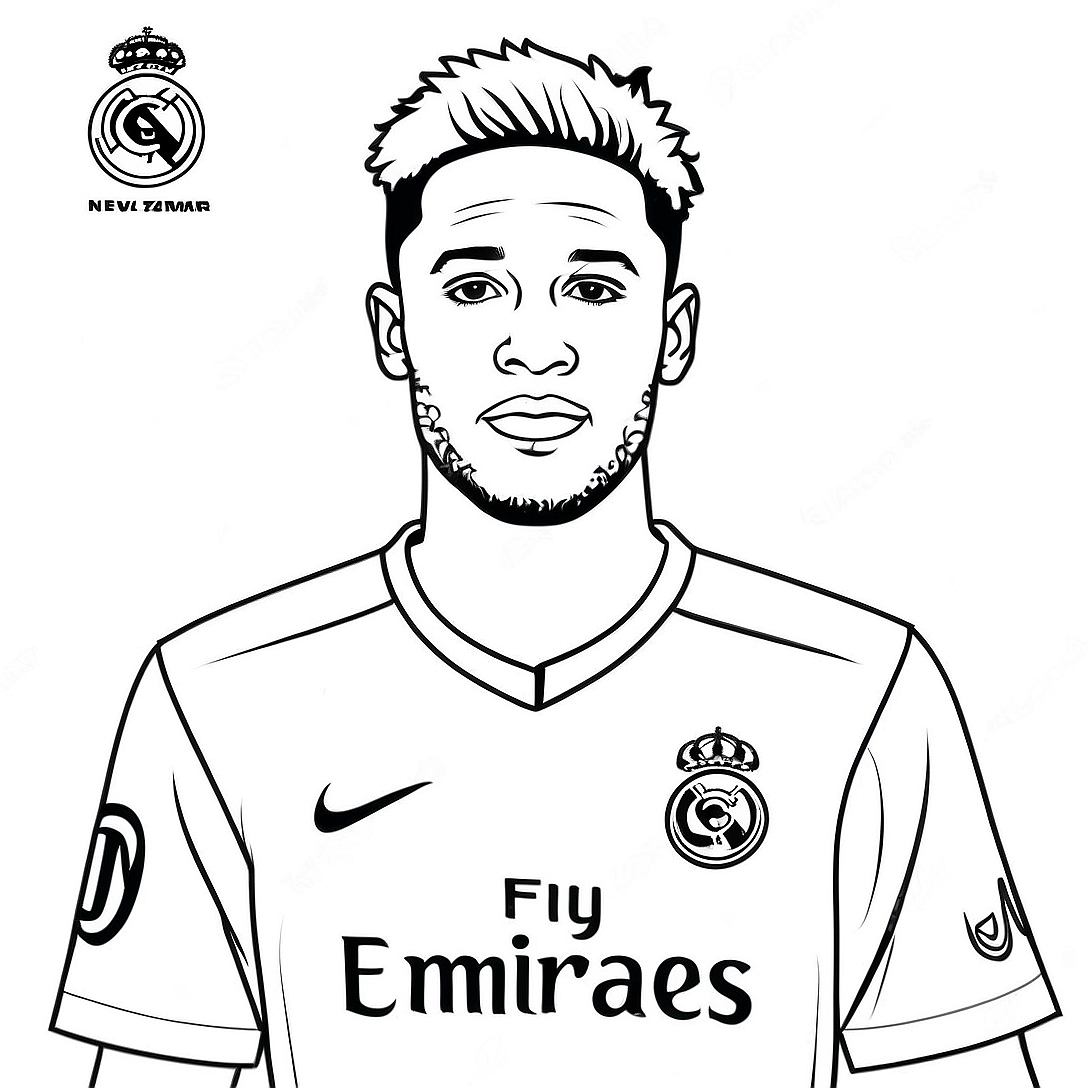 Neymar Soccer Star Coloring Page | Neymar coloring page