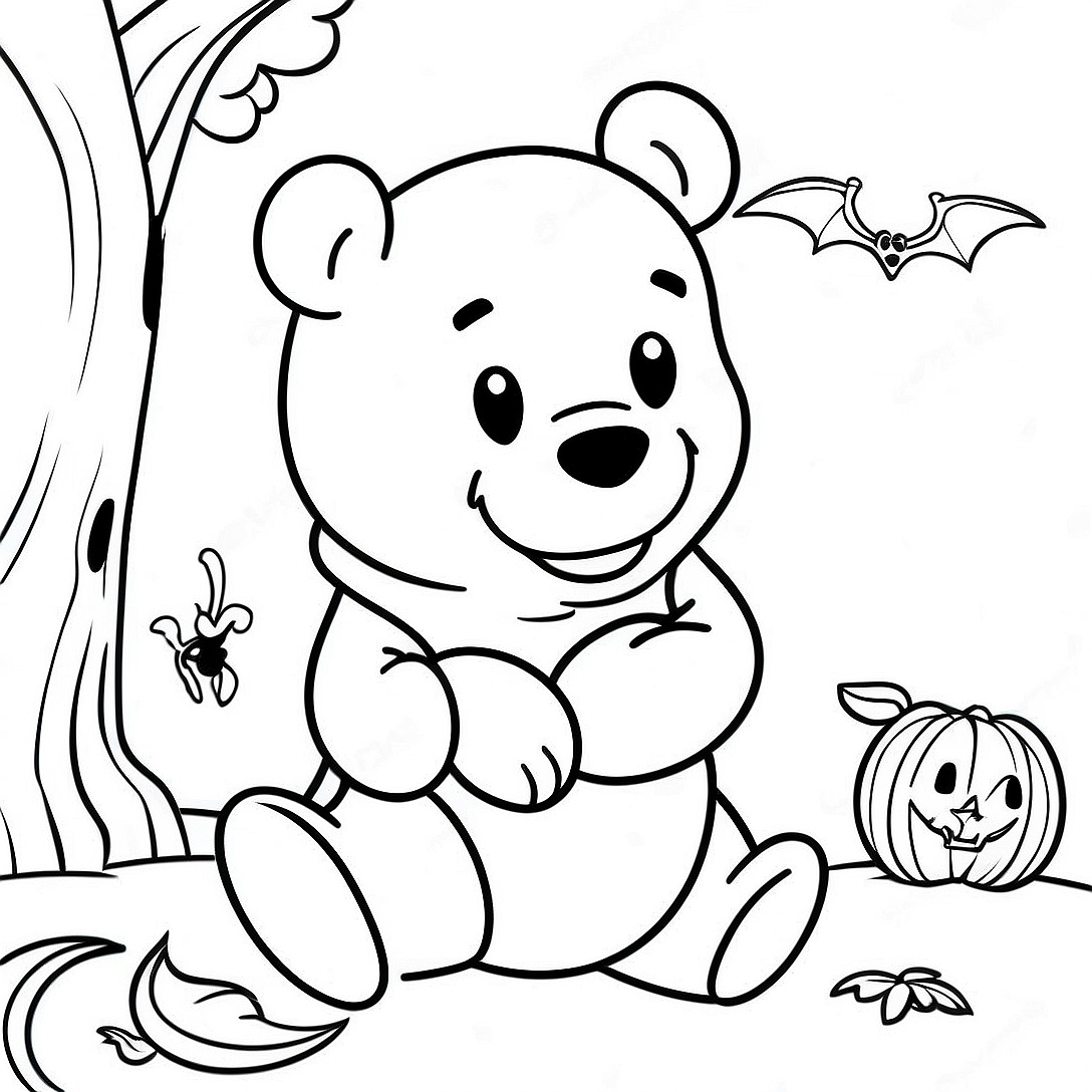 Winnie the Pooh Halloween Coloring Page | Winnie the Pooh Halloween coloring page