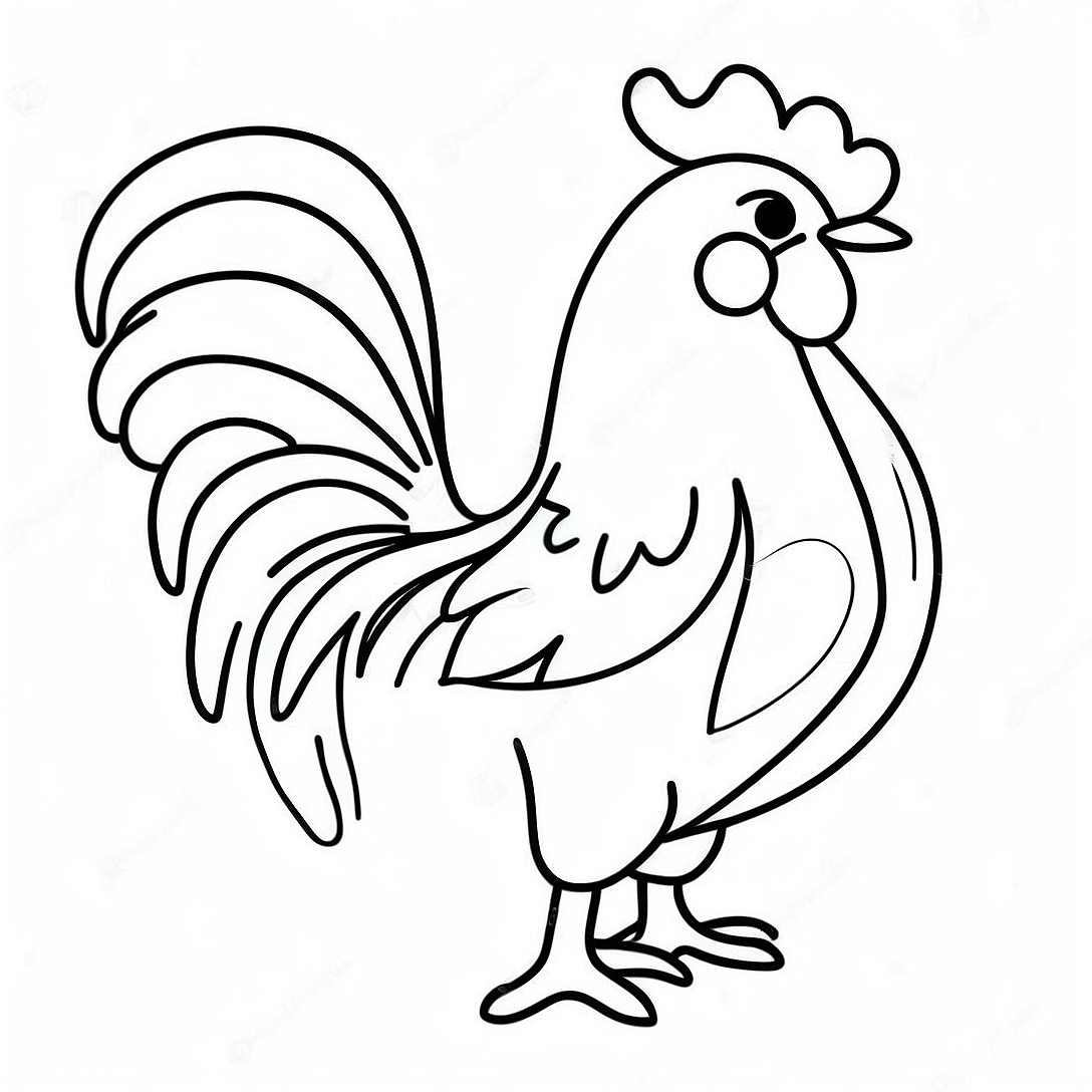 Rooster Coloring Page | Rooster coloring page