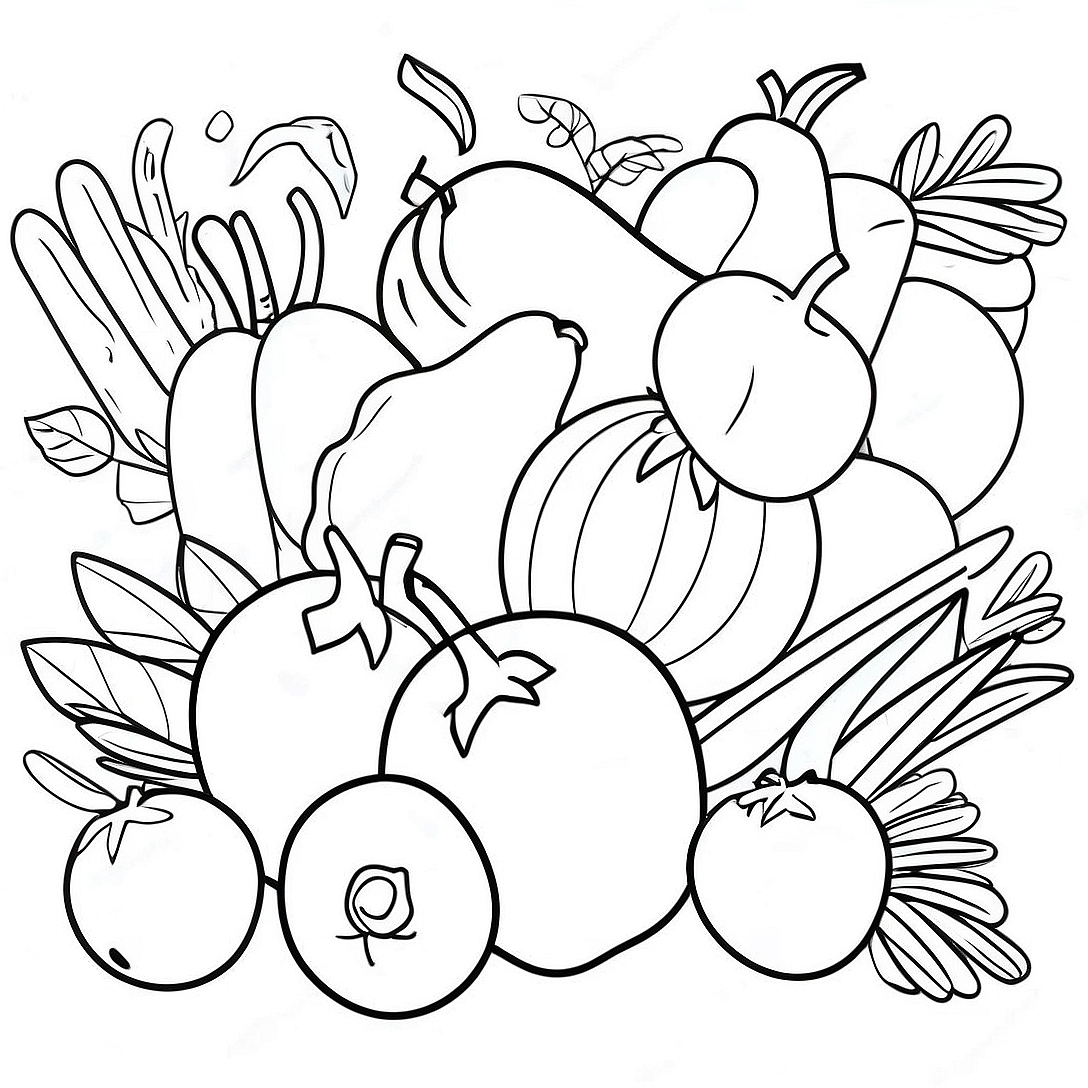 Farmers Market Fresh Produce Coloring Page | Farmers Market coloring page