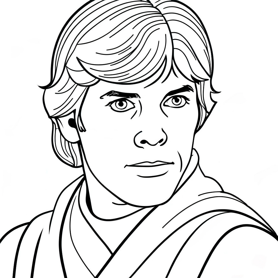 Luke Skywalker Classic Coloring Page | Luke Skywalker coloring page