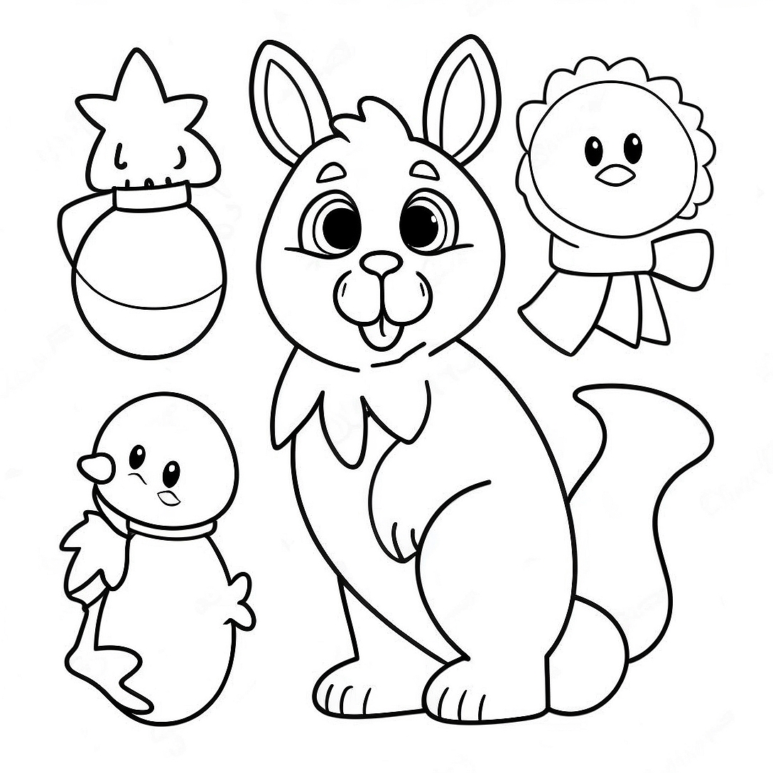 Christmas Animals Coloring Page | Christmas Animals coloring page