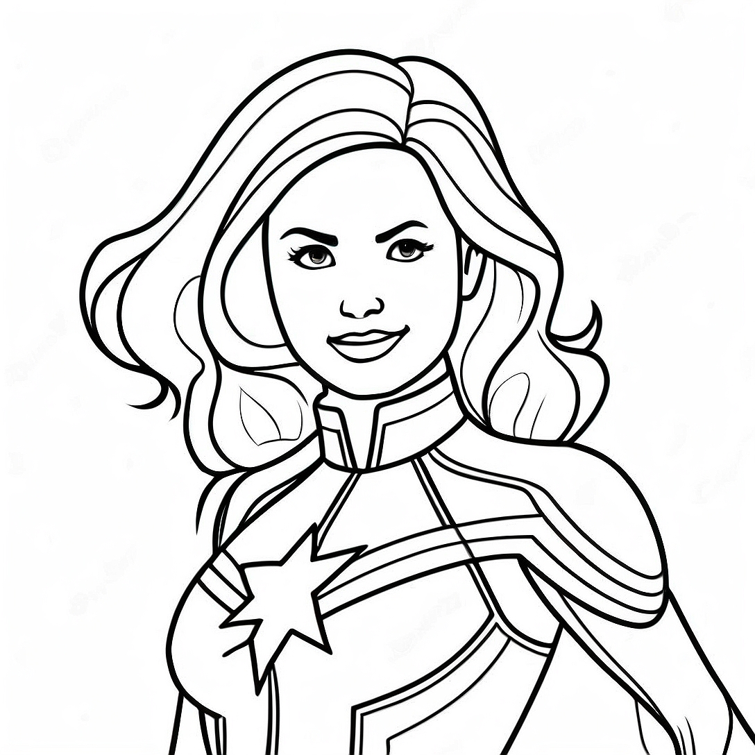 Captain Marvel Coloring Page | Captain Marvel coloring page