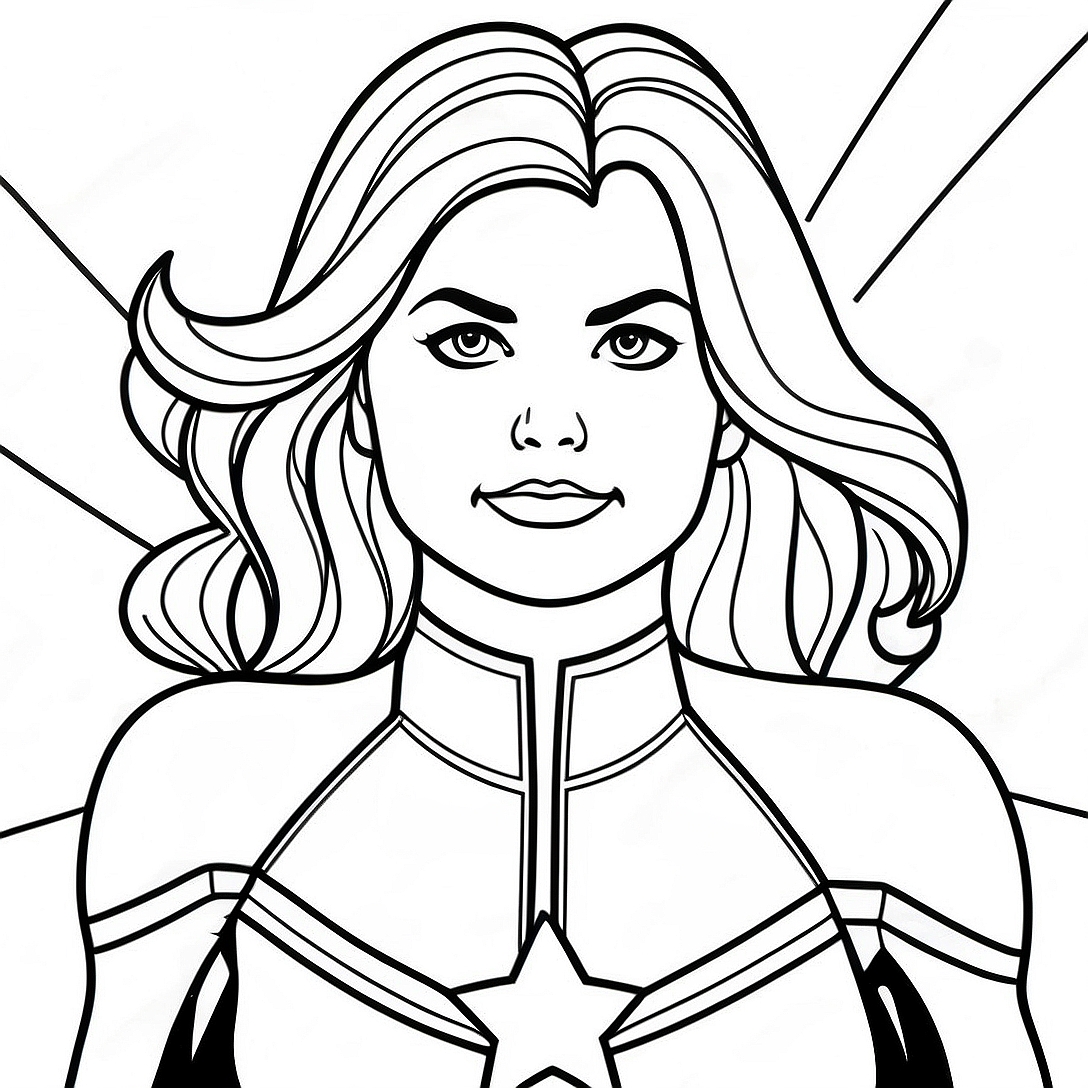 Captain Marvel Coloring Page | Captain Marvel coloring page
