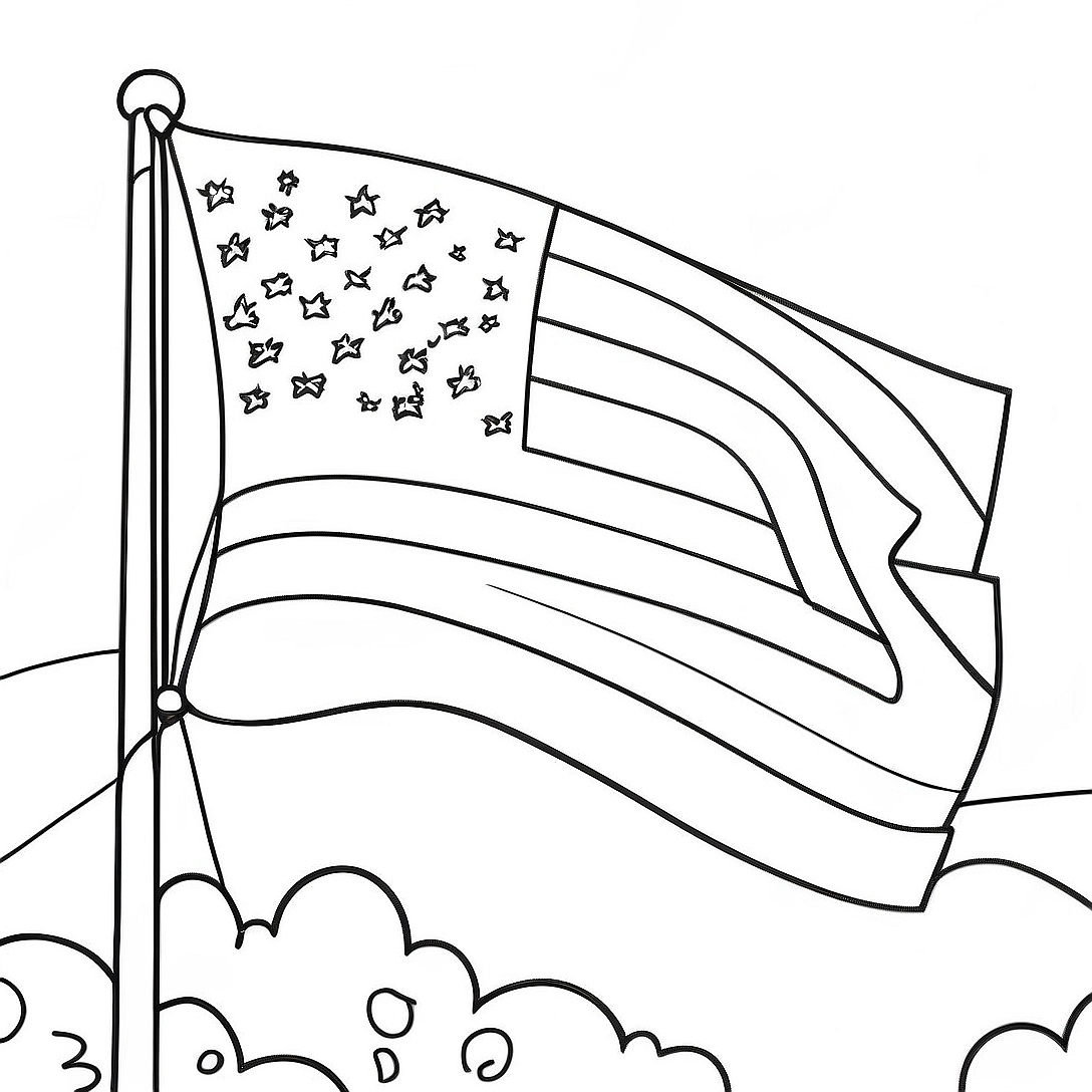 Patriotic Flag Coloring Page | Patriotic coloring page