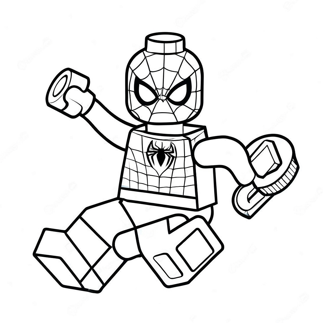 Spiderman Lego Coloring Page | Spiderman Lego coloring page