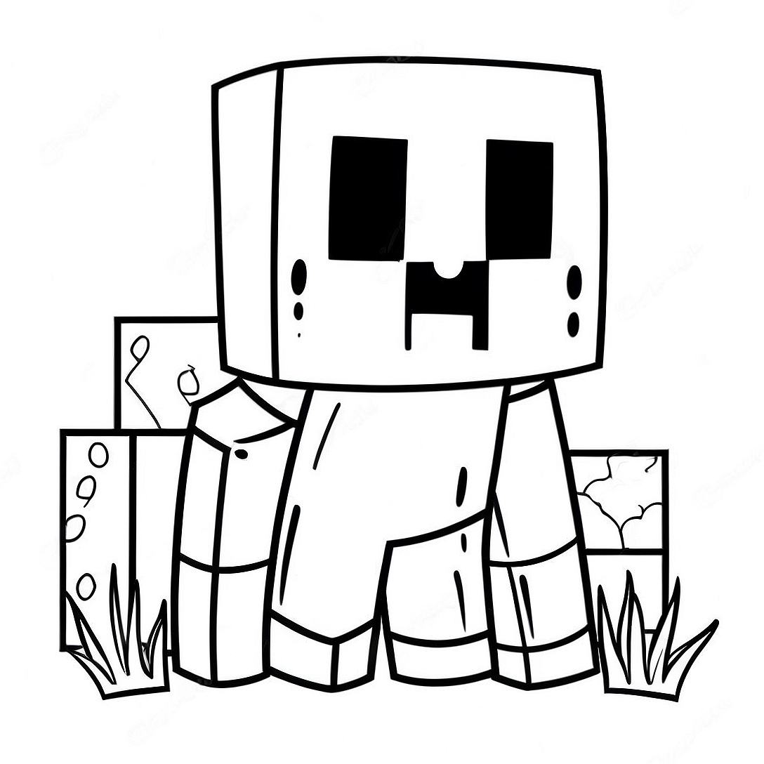 Minecraft Creeper Coloring Page | Minecraft Animal coloring page