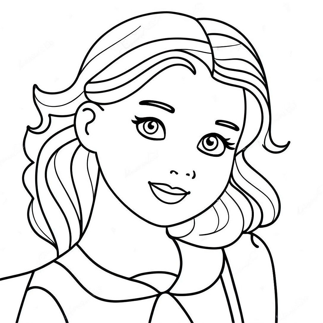 Pretty Girl Cute Girl Coloring Page | Pretty Girl Cute Girl coloring page