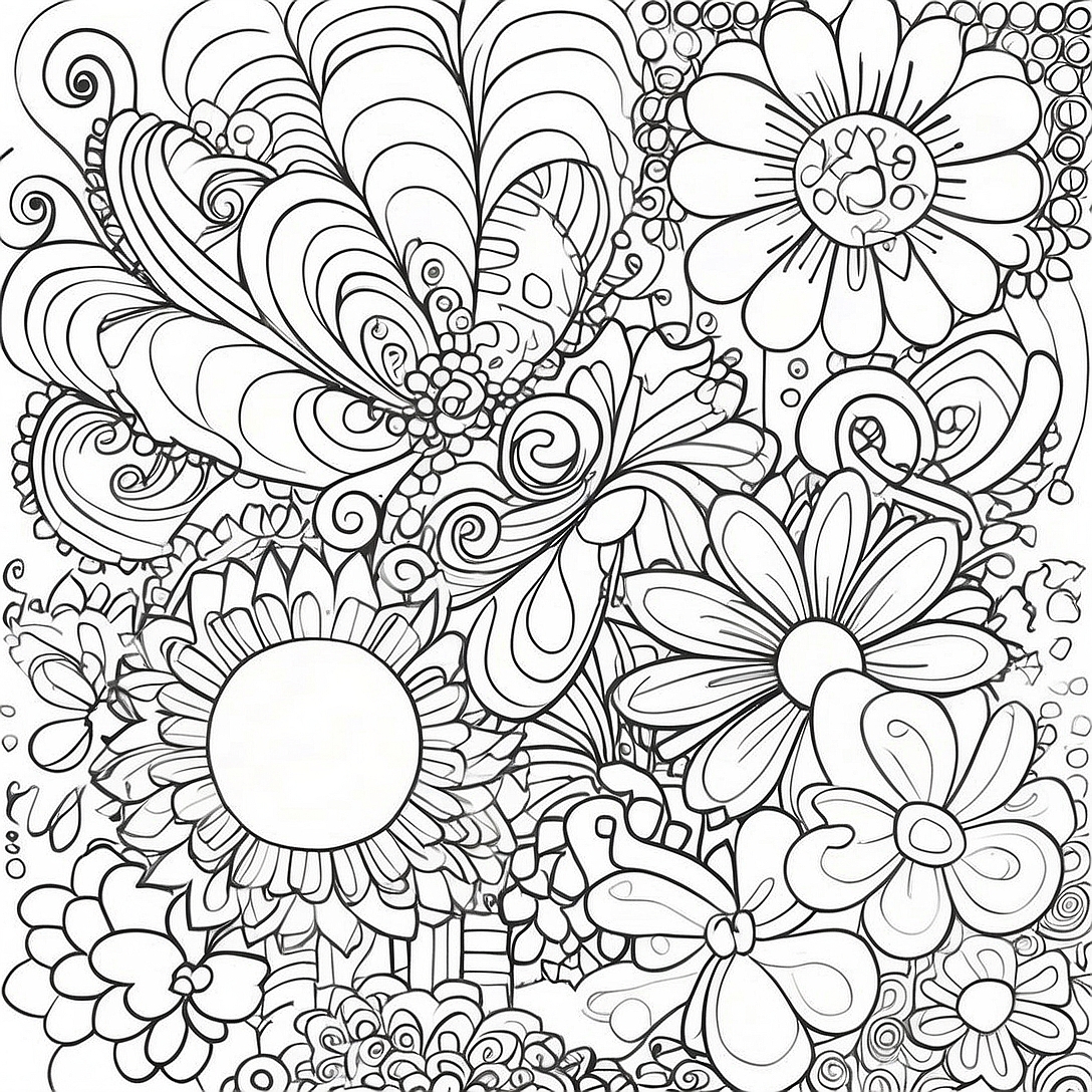 70's Groovy Patterns Coloring Page | 70's Groovy coloring page