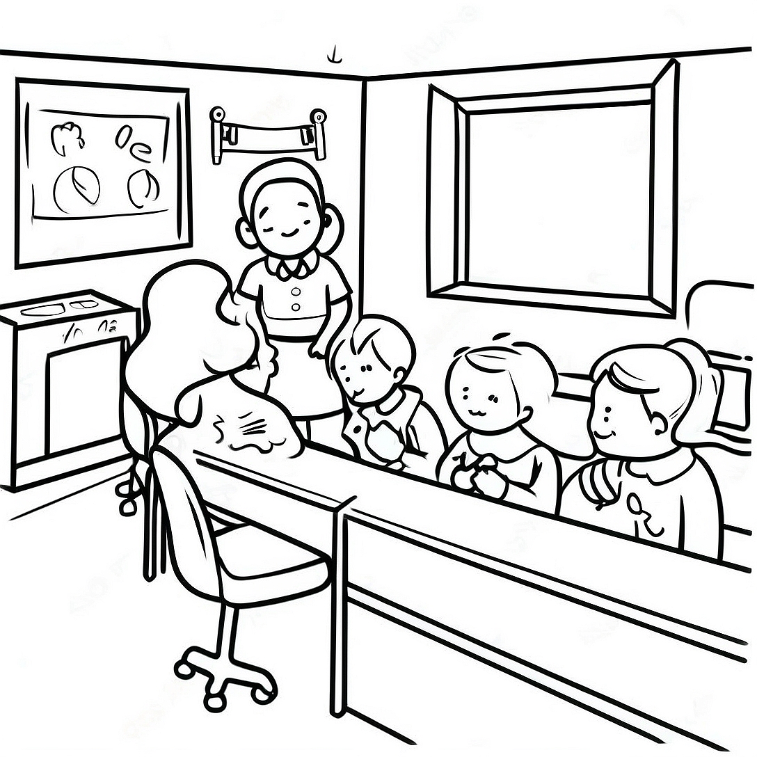 Fun Third Grade Classroom Coloring Page | Third Grade coloring page