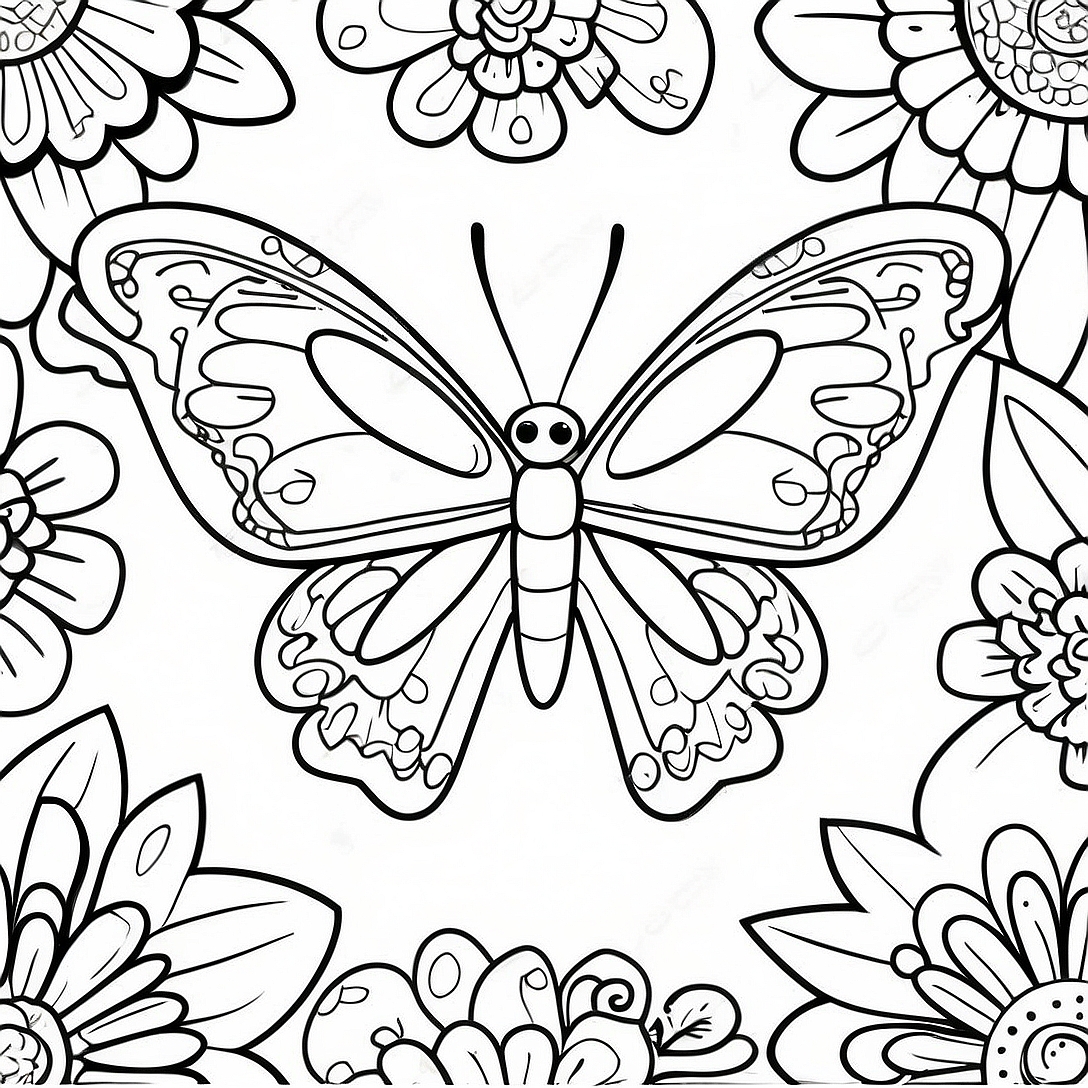 Colorful Butterfly Moth Coloring Page | Moth coloring page