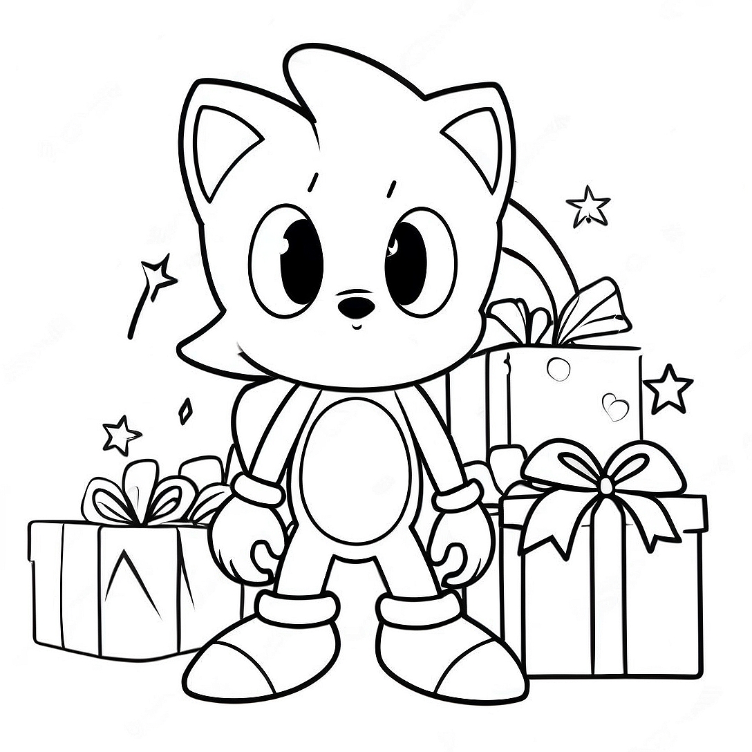 Christmas Sonic Coloring Page | Christmas Sonic coloring page
