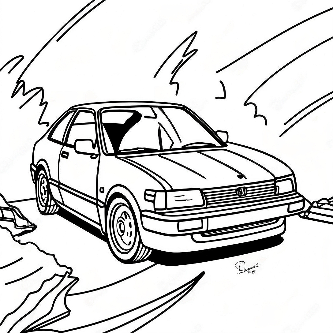 Honda Civic Coloring Page | Honda Civic coloring page