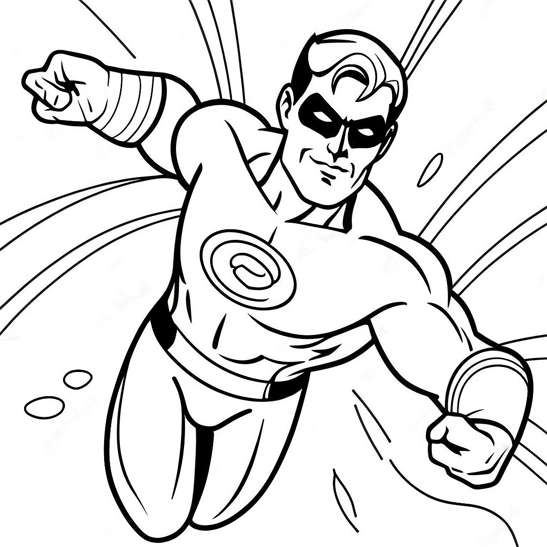 Green Lantern in Action Coloring Page | Green Lantern coloring page