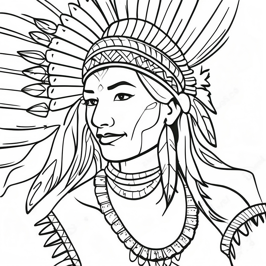 Traditional Native American Dancer Coloring Page | Native American Heritage Month coloring page