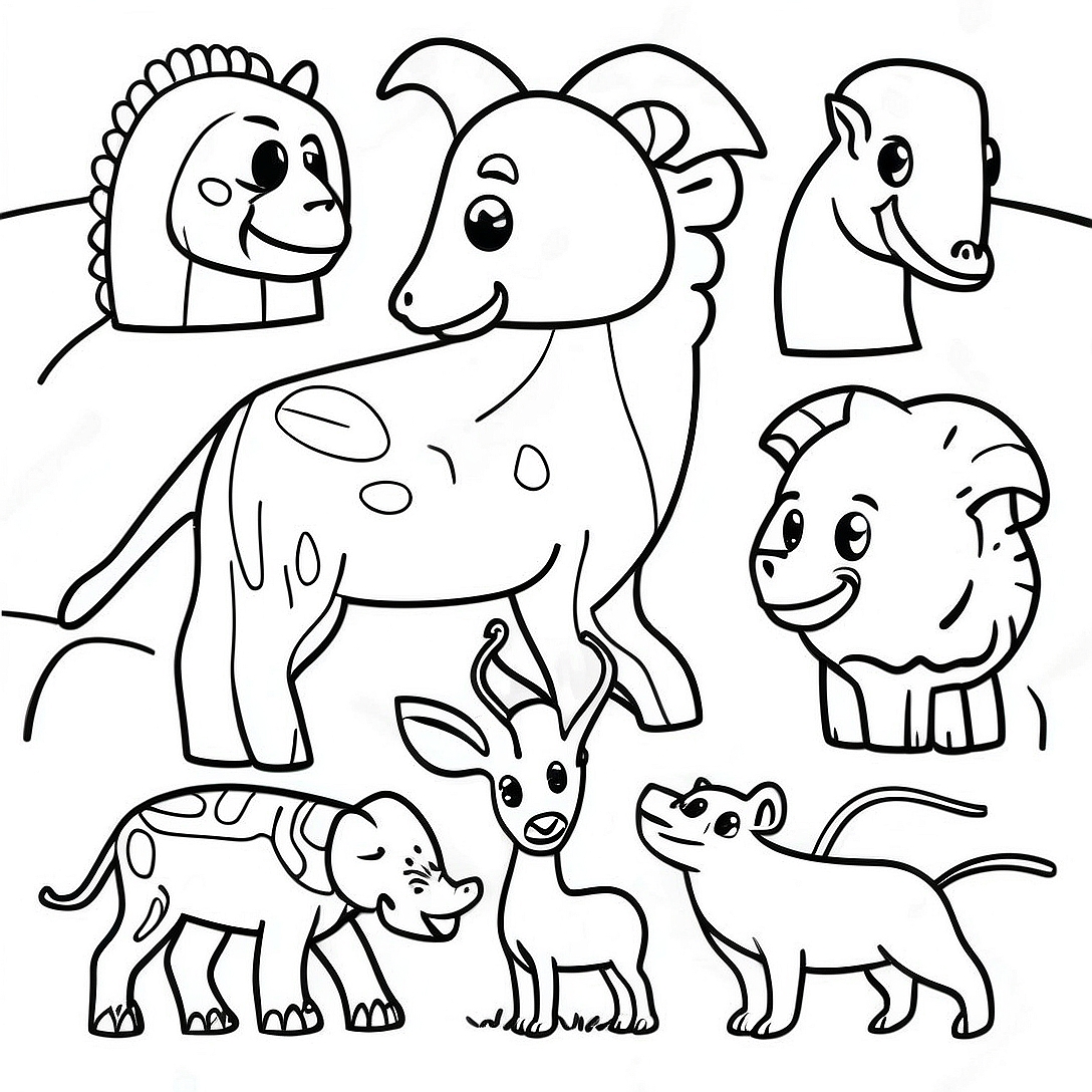African Animals Coloring Page | African Animals coloring page