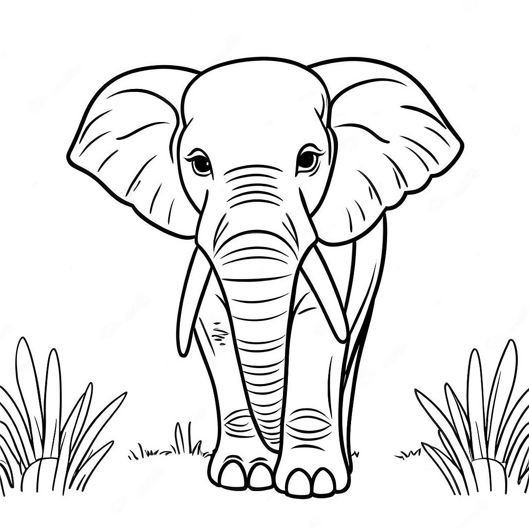 Majestic African Elephant Coloring Page | African Animals coloring page
