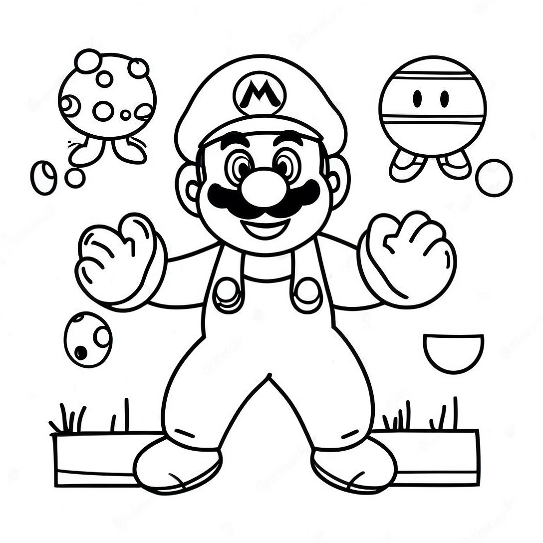 Mario Power Ups Coloring Page | Mario Power Ups coloring page