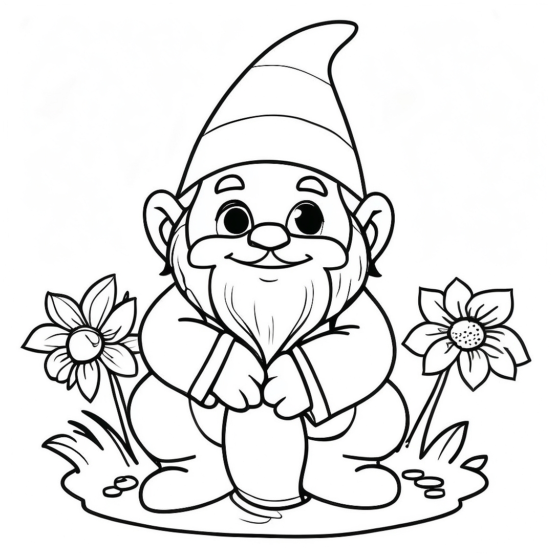Garden Gnome Coloring Page | Garden Gnome coloring page