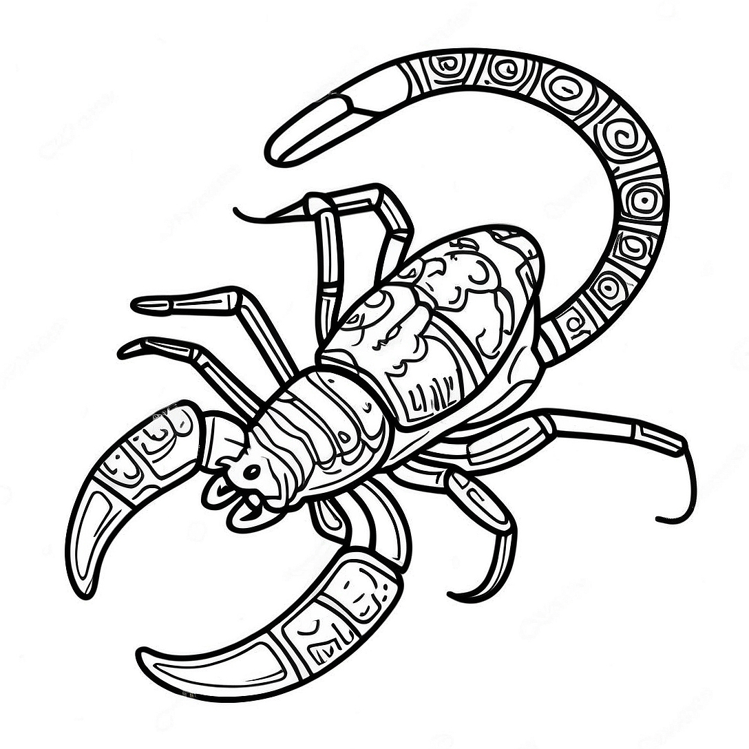 Realistic Scorpion Coloring Page | Scorpion coloring page
