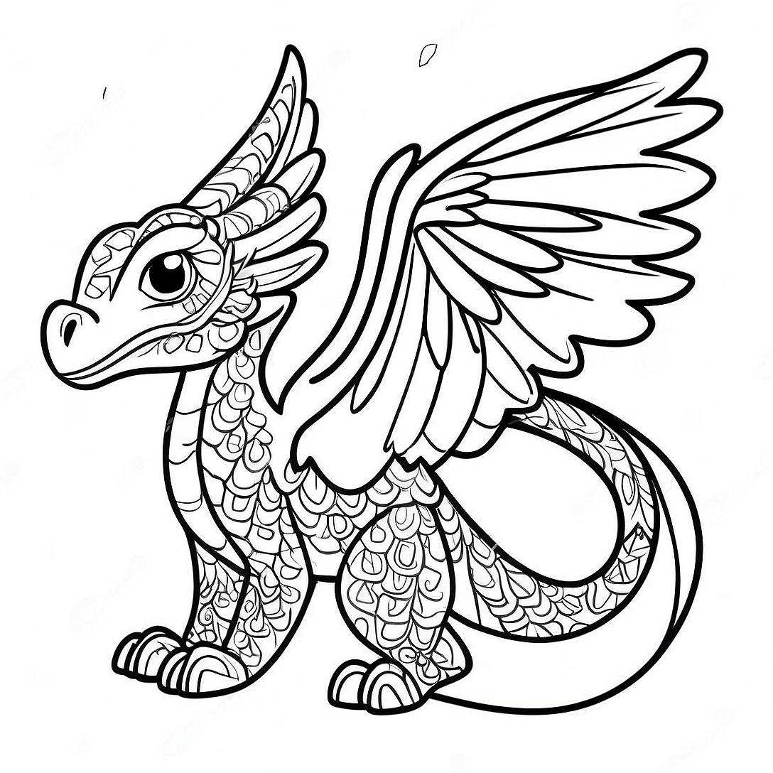 Vibrant Wings of Fire Rainwing Coloring Page | Wings of Fire Rainwing coloring page