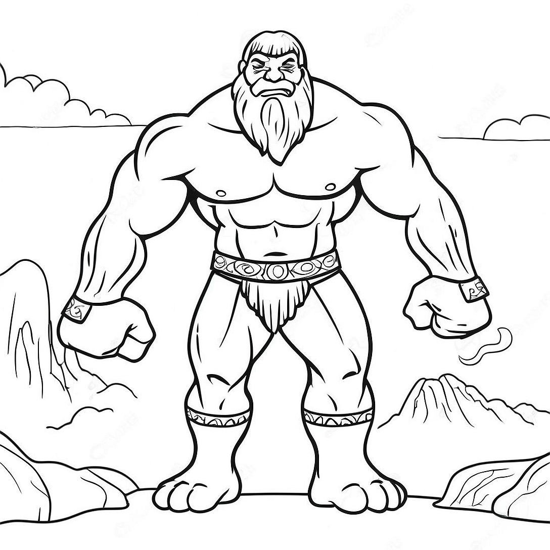 Giant Goliath Coloring Page | David and Goliath coloring page