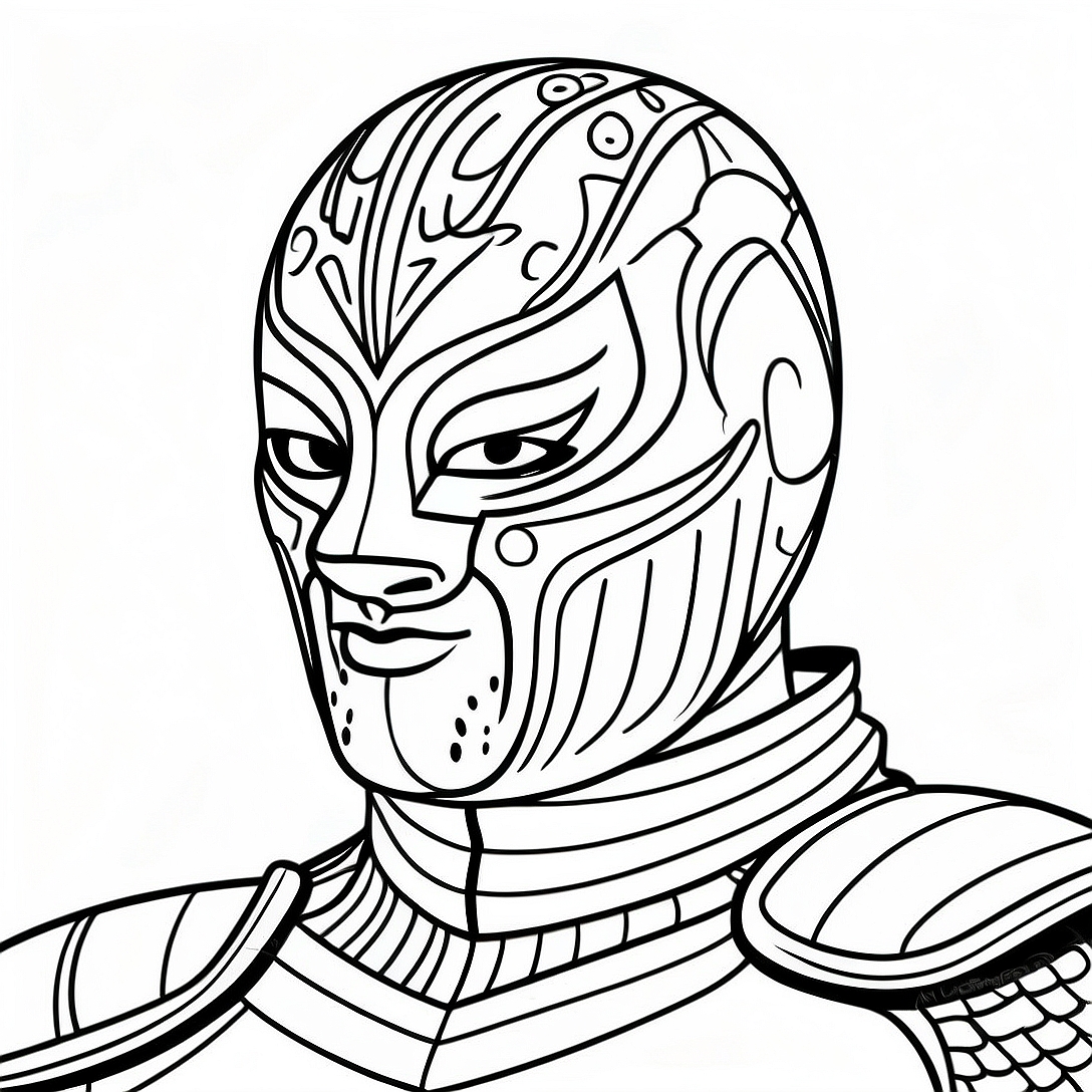 Rey Mysterio Mask Coloring Page | Rey Mysterio coloring page