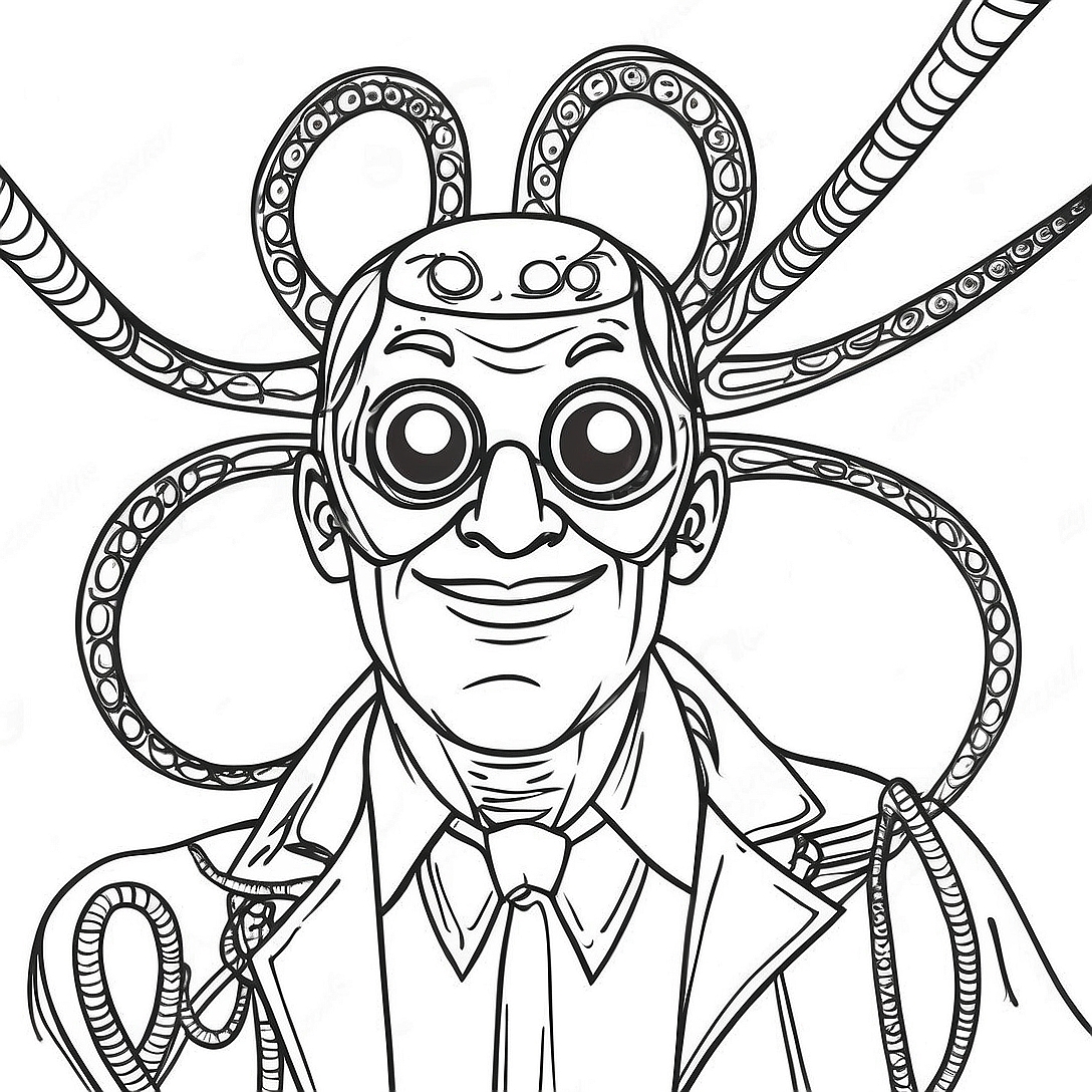 Doc Ock with Tentacles Coloring Page | Doc Ock coloring page