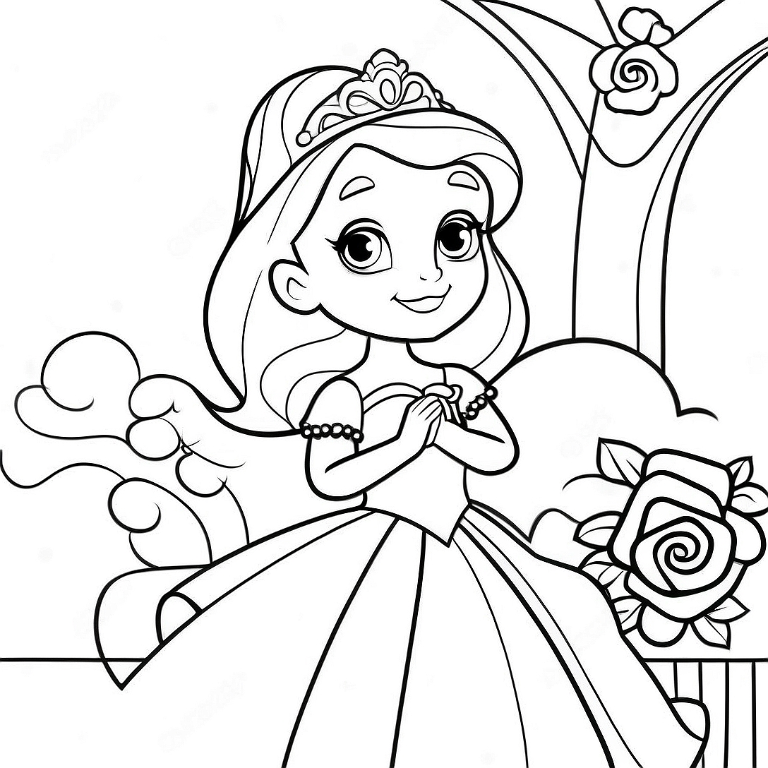 Valentine's Day Disney Princess Coloring Page | Valentines Day Disney coloring page
