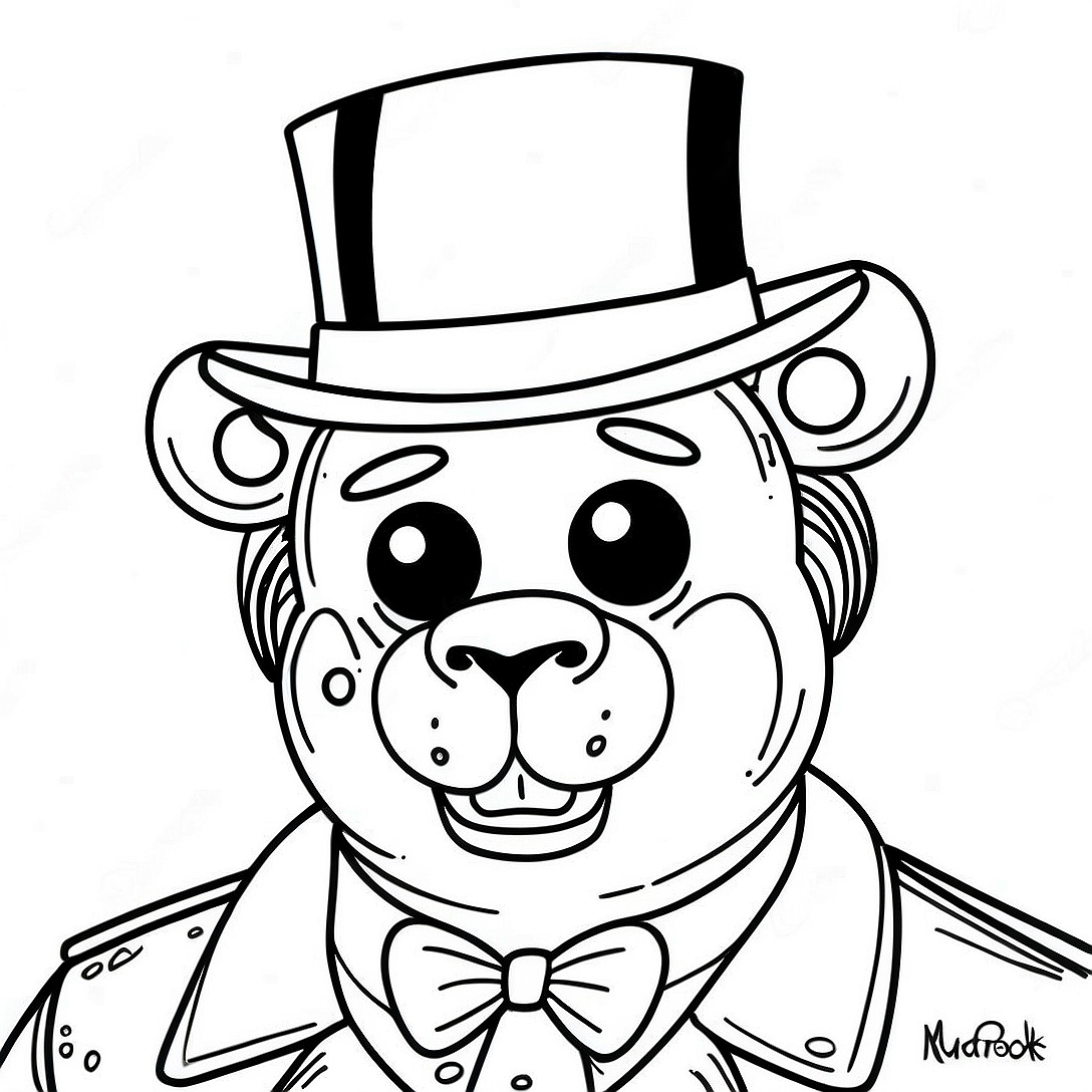 Glamrock Freddy Coloring Page | Glamrock Freddy coloring page