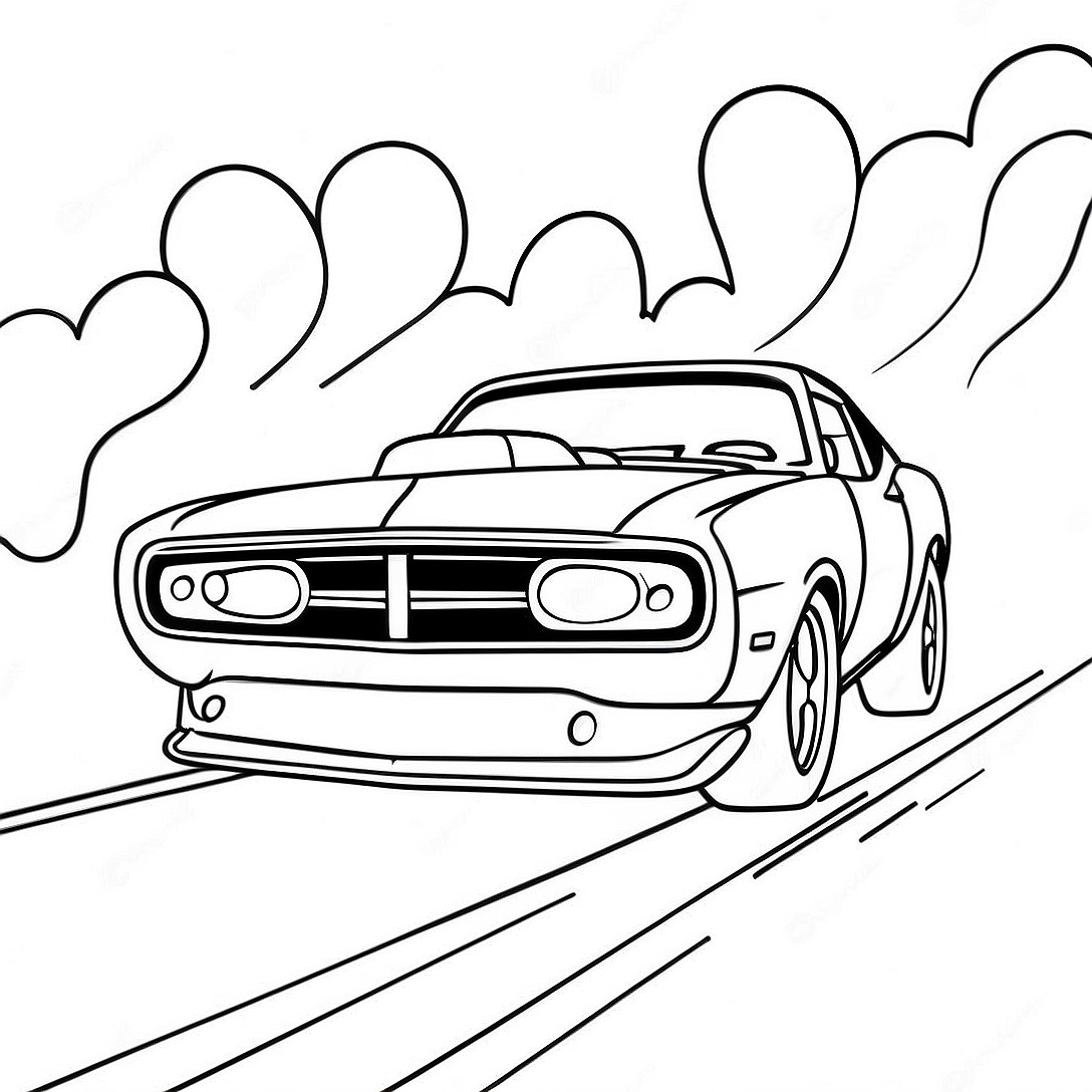Drag Car Racing Coloring Page | Drag Car coloring page