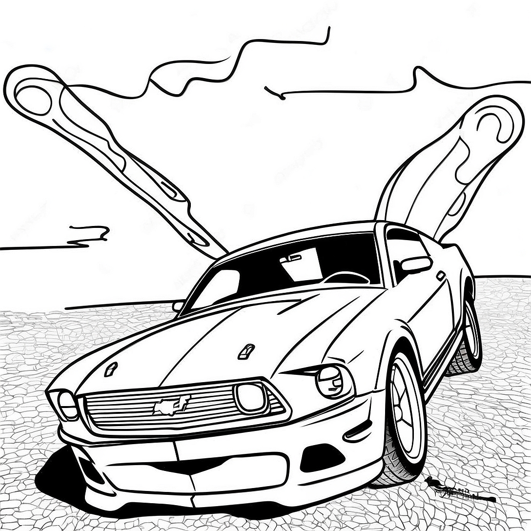 Mustang Car Coloring Page | Mustang Car coloring page