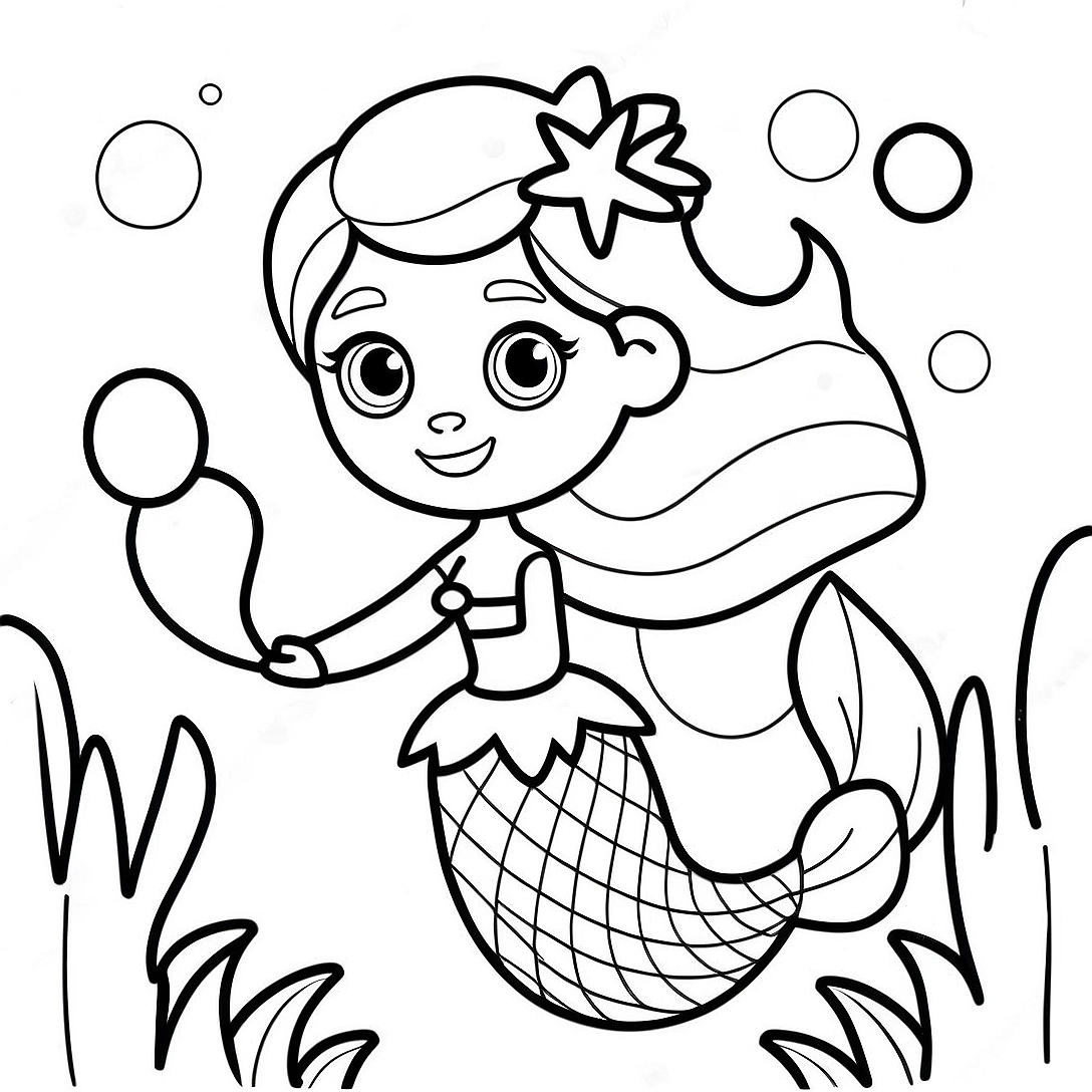 Elsa Mermaid Underwater Adventure Coloring Page | Elsa Mermaid coloring page