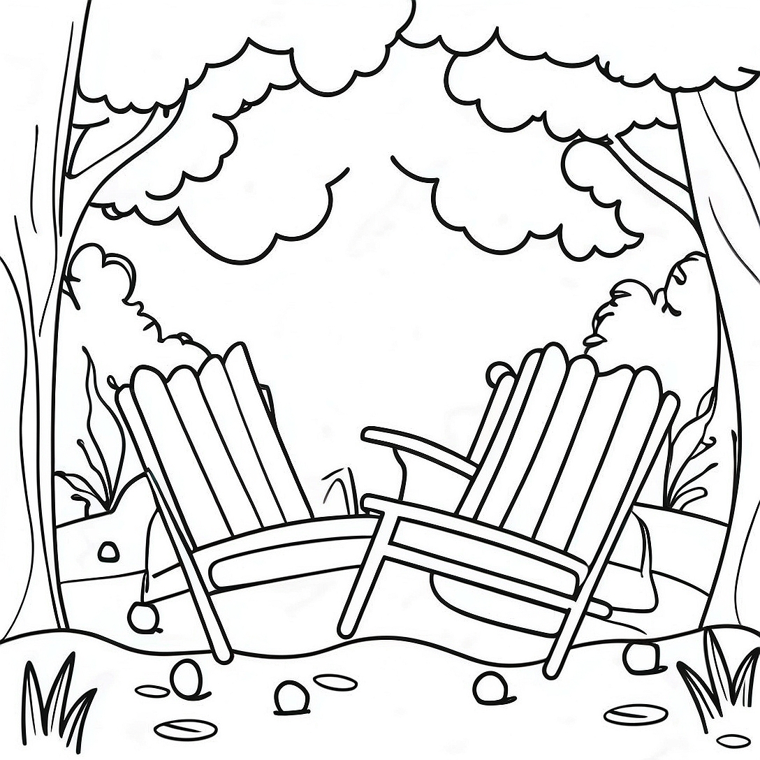 Relaxing Nature Wellness Coloring Page | Wellness coloring page