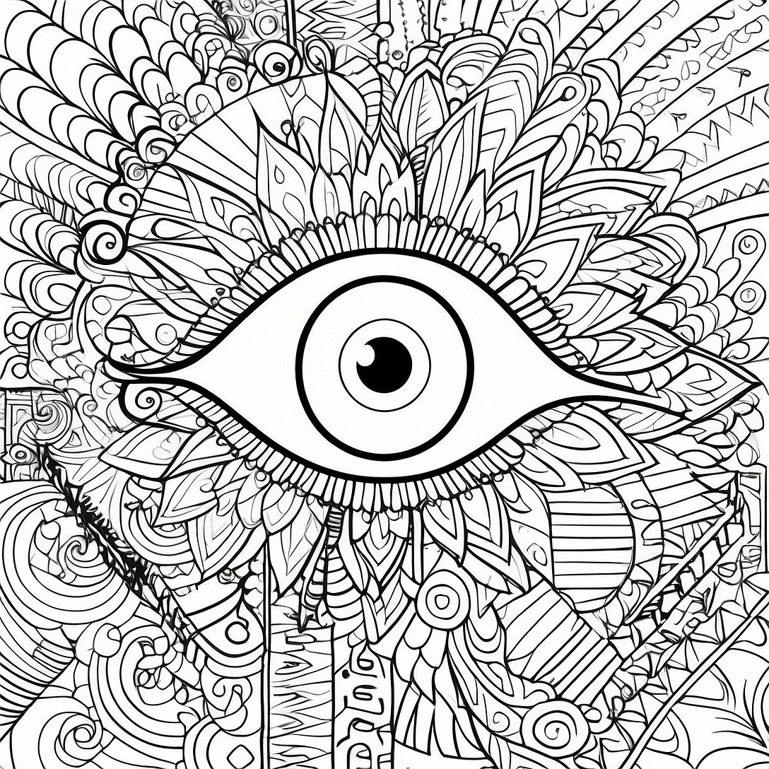 Intricate Eye Mandala Coloring Page | Eye for Adults coloring page