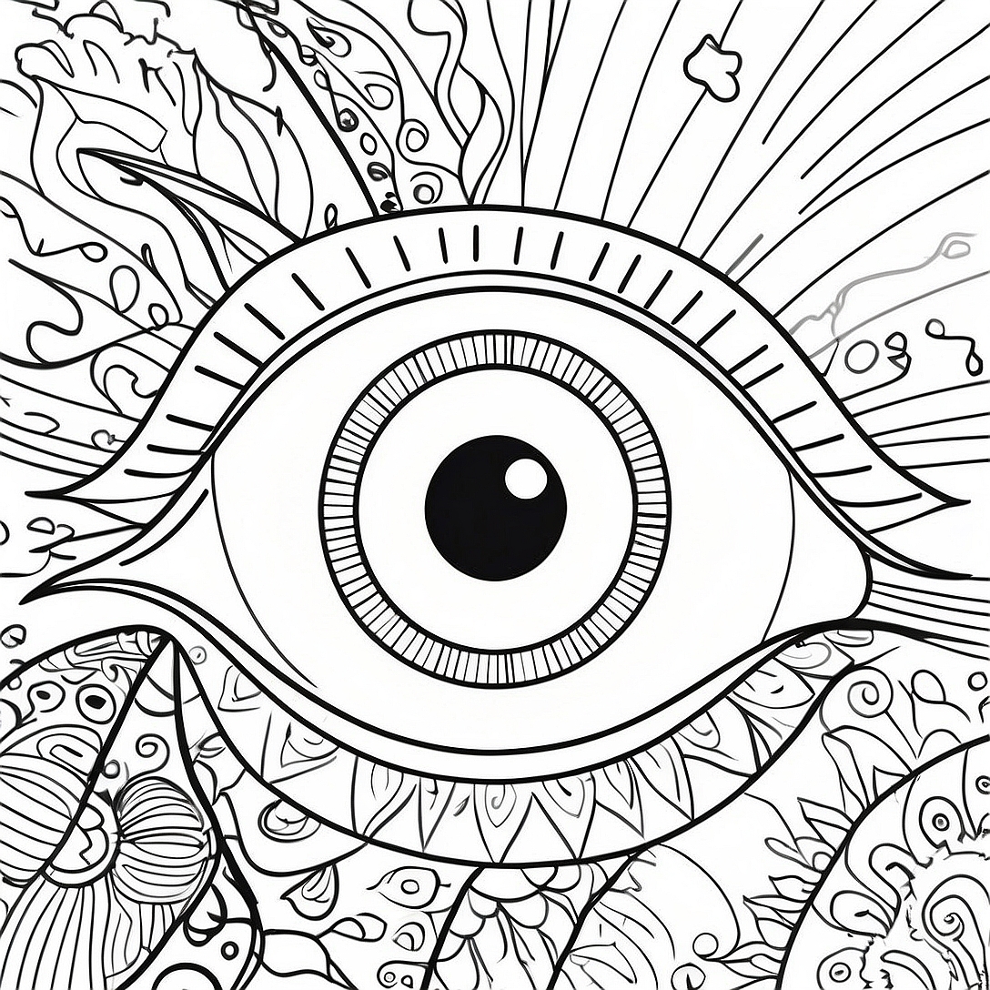 Realistic Human Eye Coloring Page | Eye for Adults coloring page