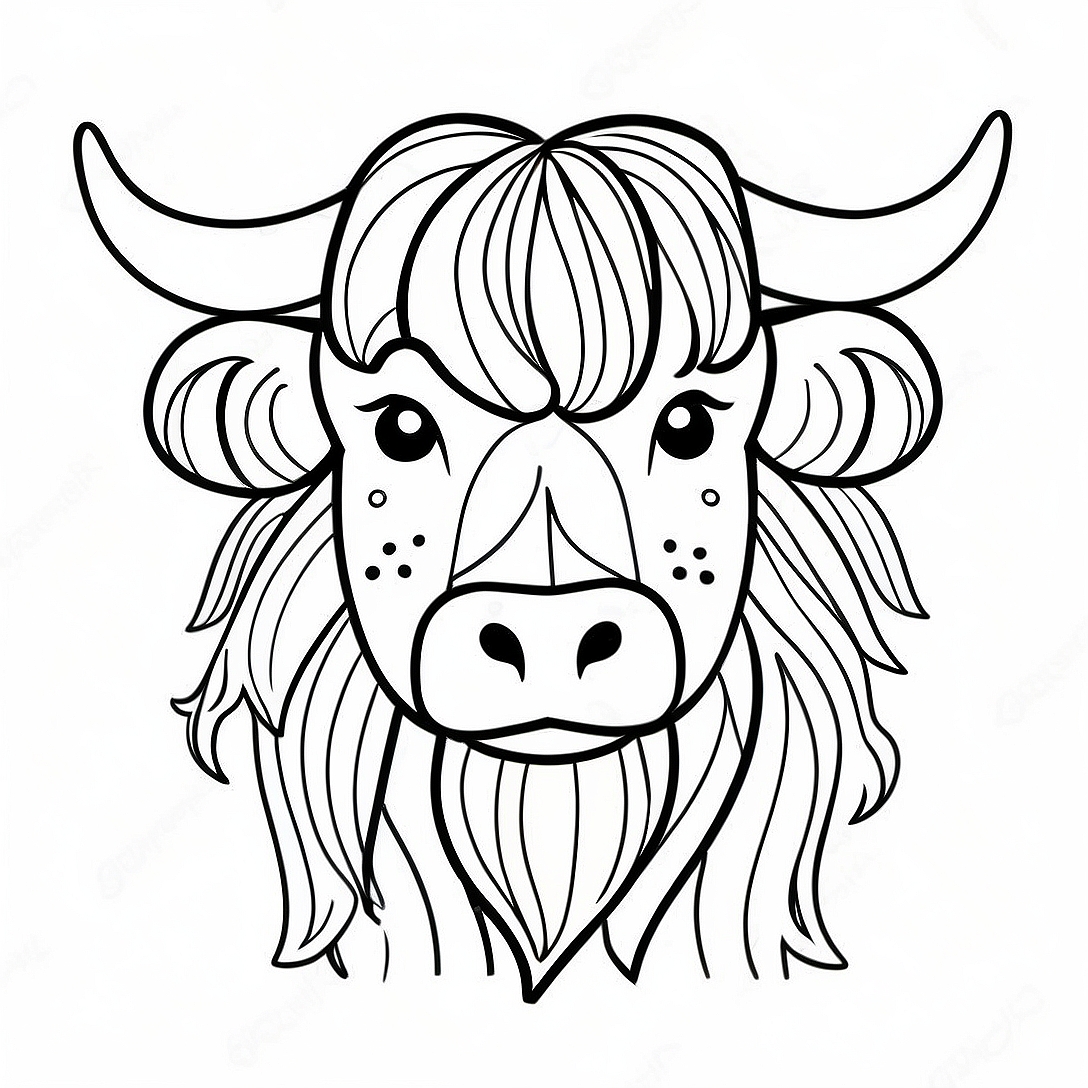 Highland Cow Coloring Page | Highland Cow coloring page