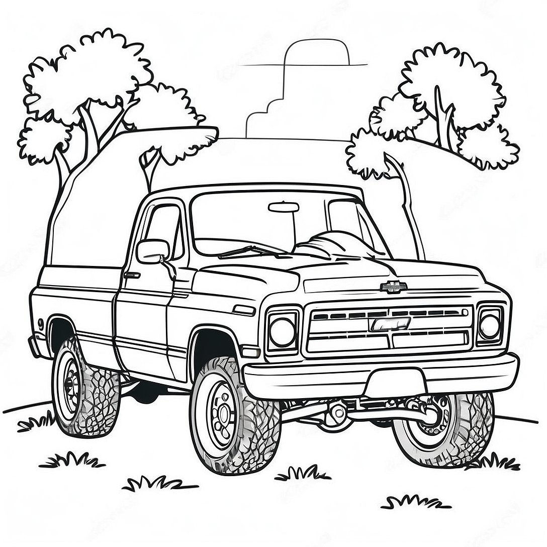 Chevy Truck Coloring Page | Chevy Truck coloring page