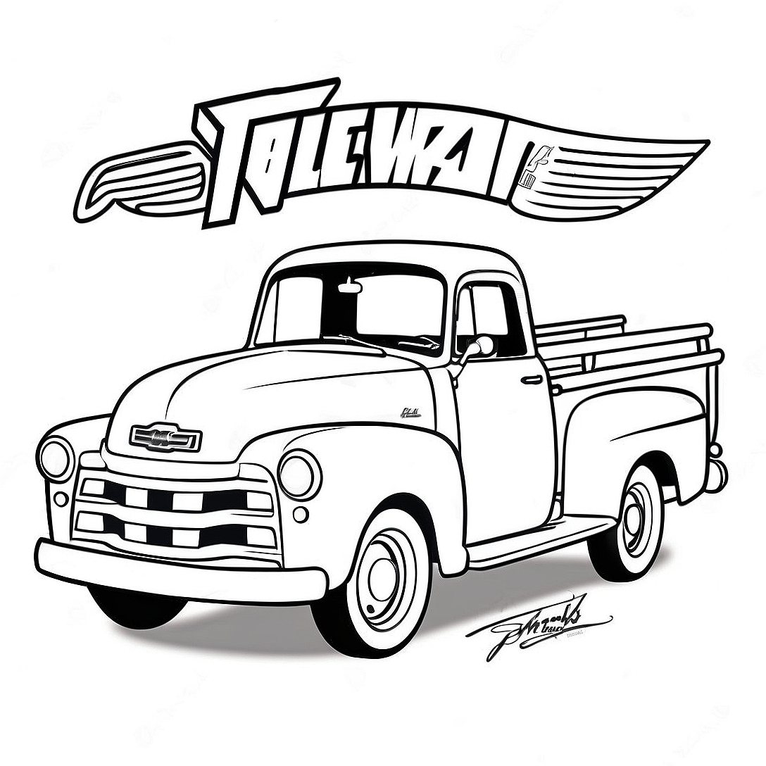 Classic Chevy Truck Coloring Page | Chevy Truck coloring page