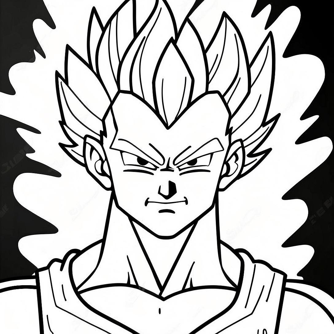 Vegito Super Saiyan Coloring Page | Vegito coloring page
