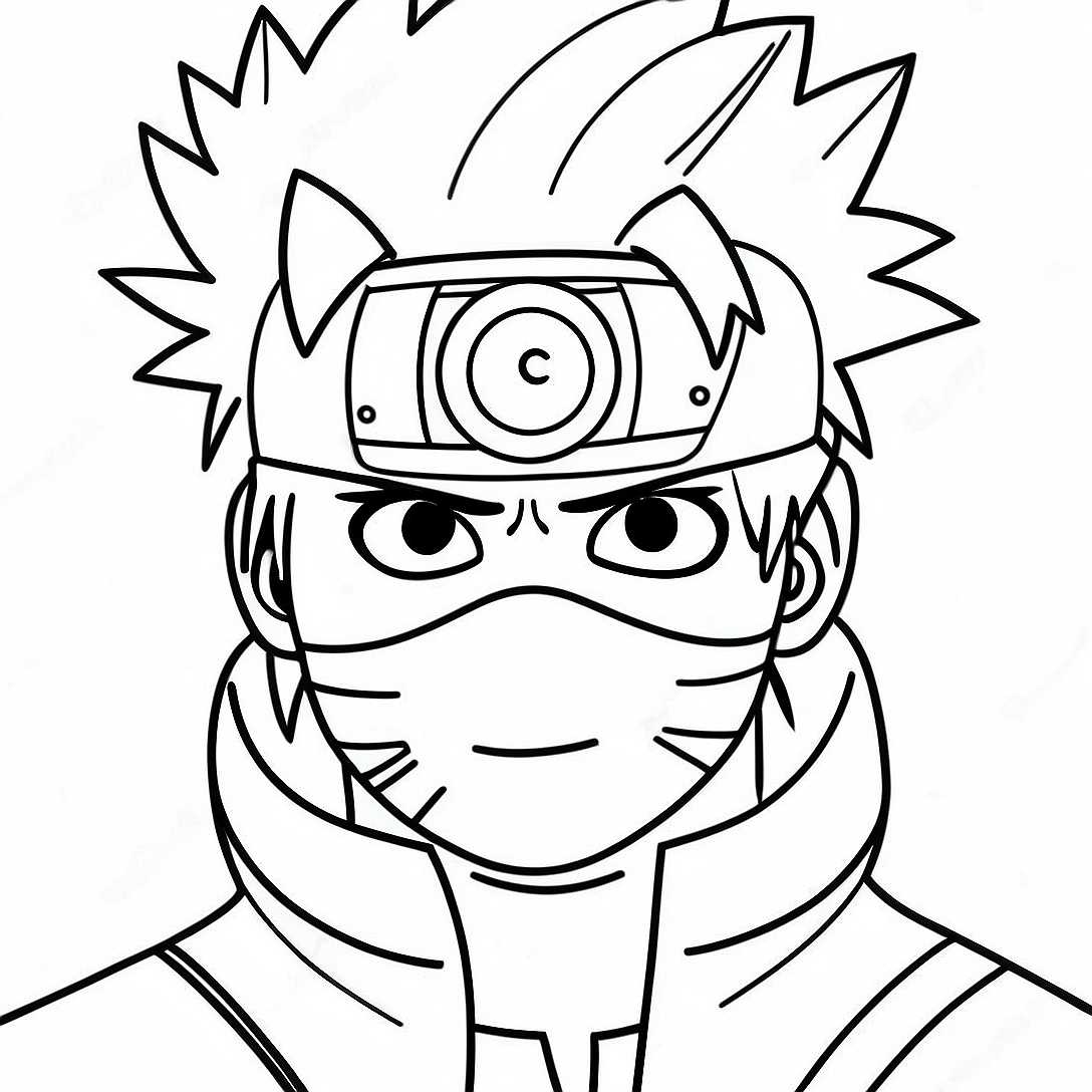 Kakashi with Sharingan Coloring Page | Kakashi coloring page