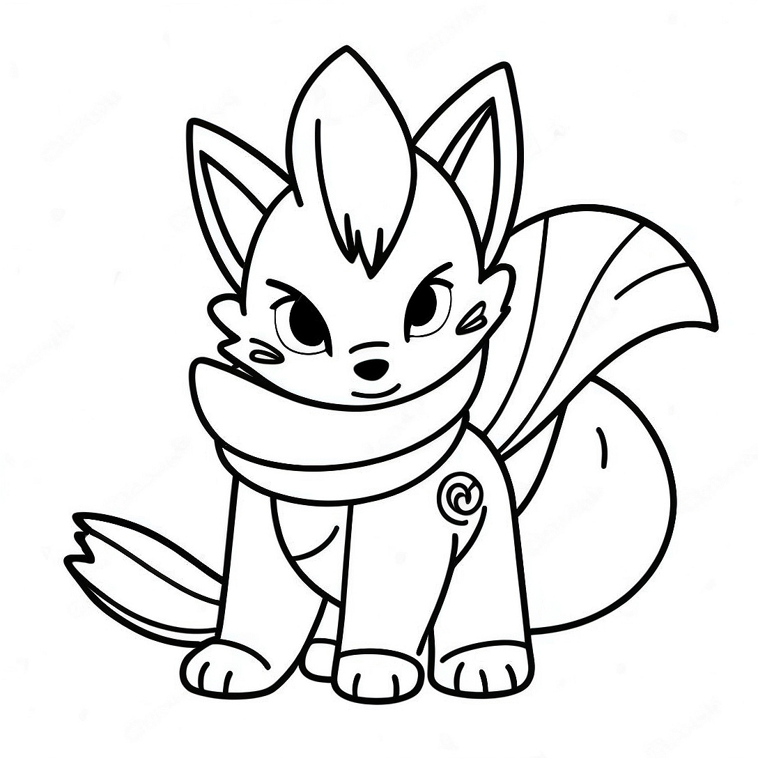 Cute Nine Tailed Fox Naruto Coloring Page | Nine Tailed Fox Naruto coloring page